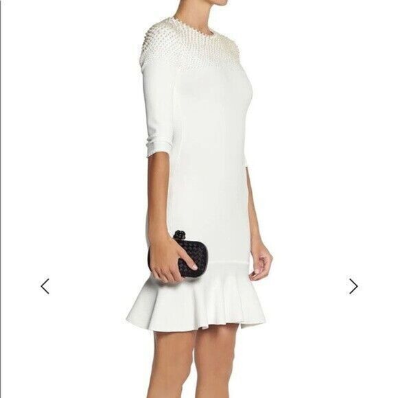 NWT. $2385 ALEXANDER MCQUEEN FAUX PEARL DRESS Sz M - Picture 7 of 16
